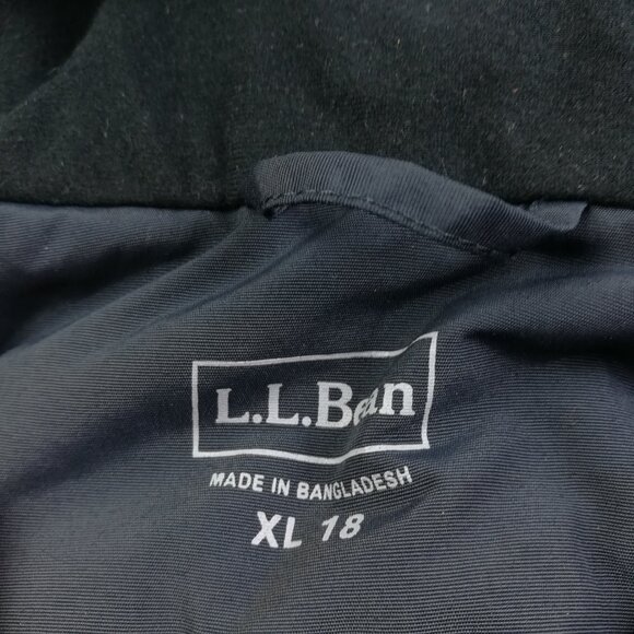 LL Bean Jacket Full-Zip Thinsulate Hooded Boys XL 18 Black Packable Hood 271259 - Picture 5 of 12